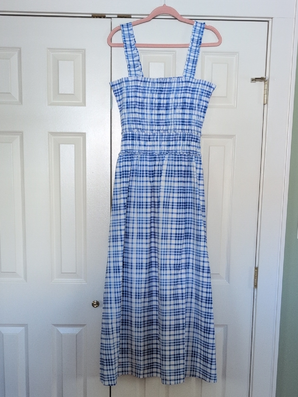 Hill House Azalea Dress in Blue Watercolor Gingham - Picture 3 of 12